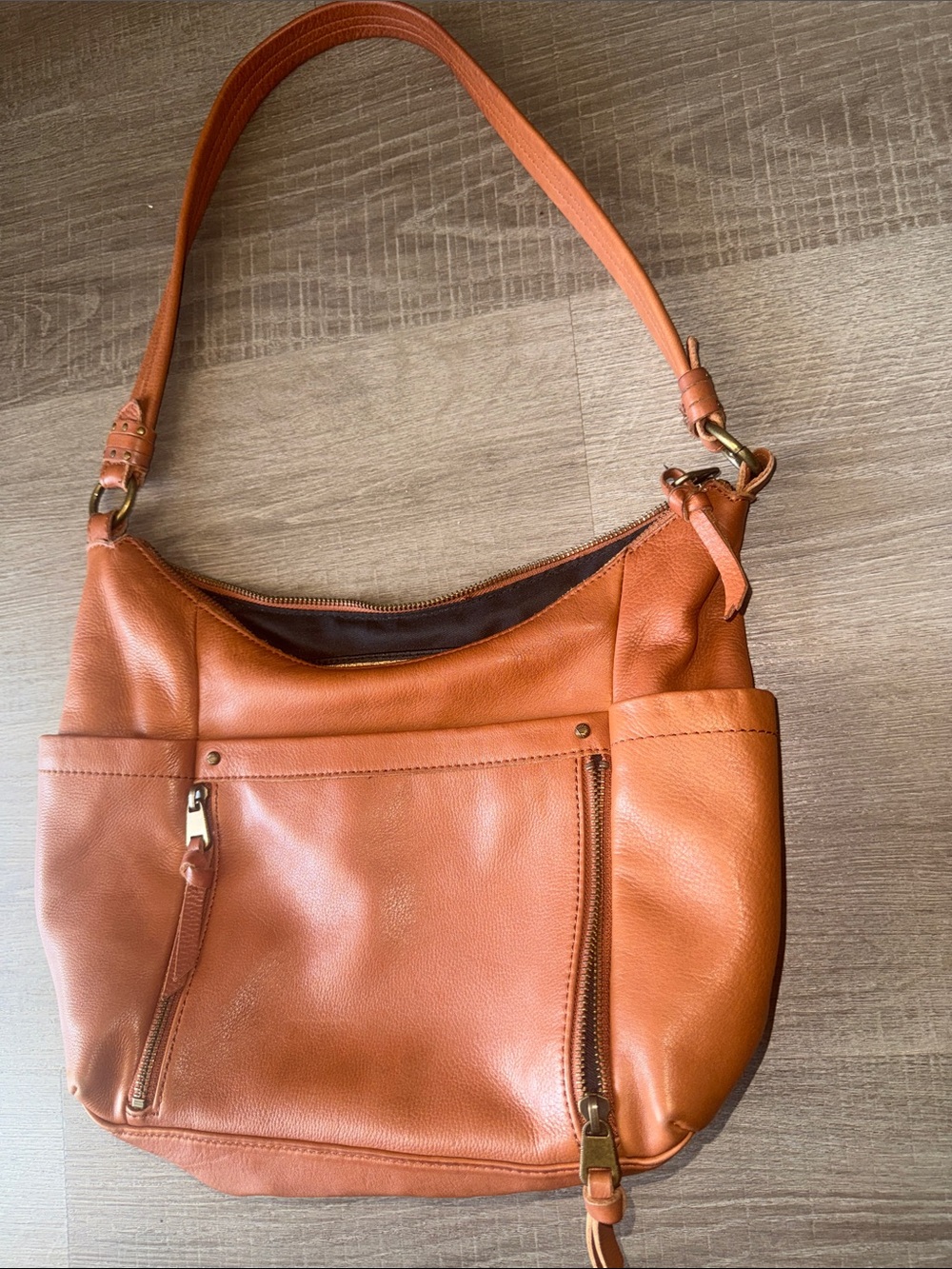 The Sak Collective Keira Leather Hobo Bag - Butter Brown / Caramel - Picture 4 of 14